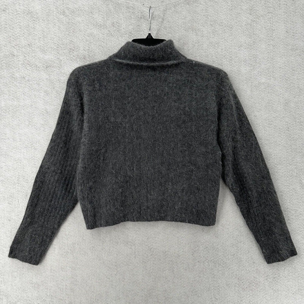 Q&A‎ Sweater Womens Juniors MED Mock Neck Gray Lambswool Angora Rabbit Hair